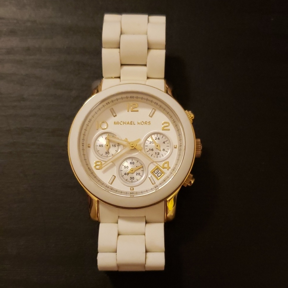 Michael Kors White and Gold Watch